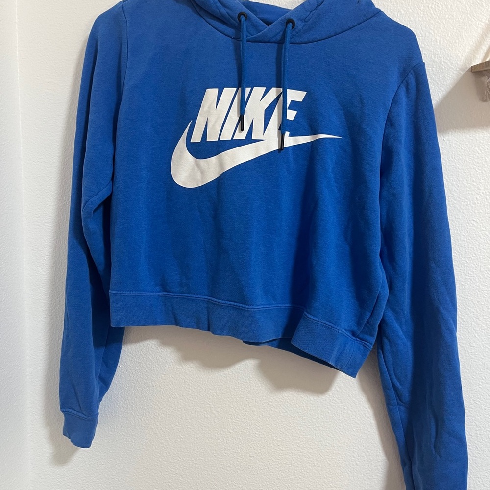 Nike Women's Royal Blue Cropped Hoodie